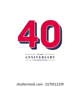 40 Years Anniversary Celebration Vector Template Design Illustration