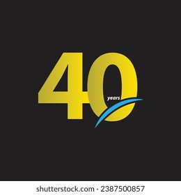 40 Years Anniversary Celebration Vector Template Design Illustration