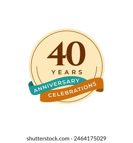 40 Years Anniversary Celebration Vector Template Design Illustration