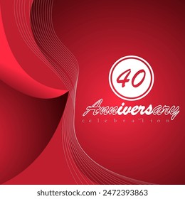 40 years anniversary celebration vector template design illustration