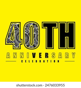 40 years anniversary celebration vector template design illustration