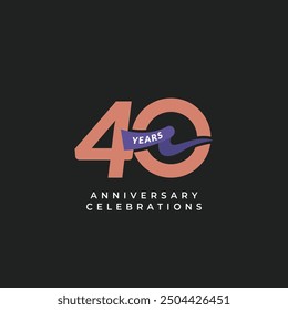 40 Years Anniversary Celebration Vector Template Design Illustration