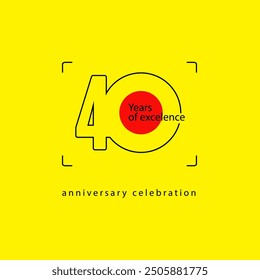 40 years anniversary celebration vector template design illustration