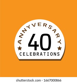 40 Years Anniversary Celebration Vintage Circle Vector Template Design Illustration