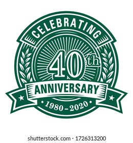 40 years anniversary celebrations design template. 40th logo. Vector and illustrations.