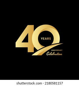 40 years anniversary celebrations logo design concept. Vector templates