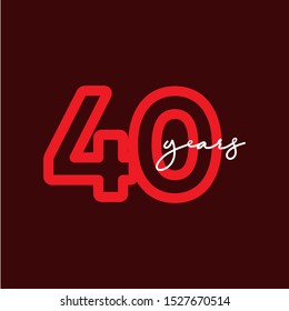 40 Years Anniversary Celebrations Vector Template Design Illustration