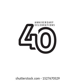 40 Years Anniversary Celebrations Vector Template Design Illustration