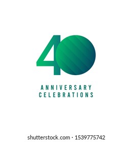 40 Years Anniversary Celebrations Vector Template Design Illustration