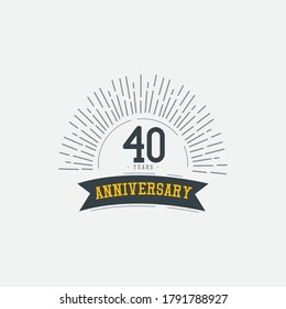 40 Years Anniversary Celebrations Vector Template Design Illustration