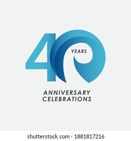 40 Years Anniversary Celebrations Vector Template Design Illustration