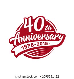40 years anniversary design template. Vector and illustration. 40th logo.
