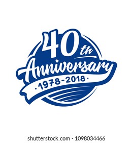 40 years anniversary design template. Vector and illustration. 40th logo.