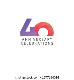 40 years anniversary design template.