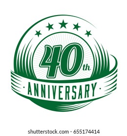 40 years anniversary design template. Vector and illustration. 40th logo.
