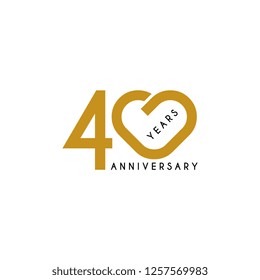 40 years anniversary design. Vector eps 10