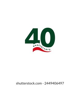 40 Jahre Jubiläumsfeier 3D Vektorgrafik Vorlage Design Illustration