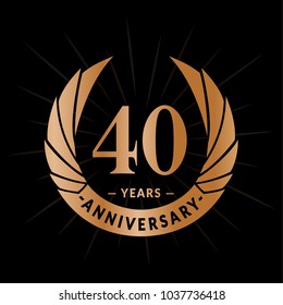 40 years anniversary. Elegant anniversary design. 40 years logo.