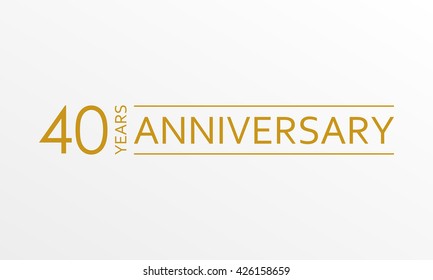 40 Years Anniversary Emblem. Anniversary Icon Or Label. 40 Years Celebration And Congratulation Design Element. Vector Illustration.