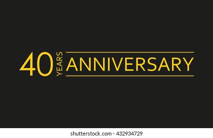 40 Years Anniversary Emblem. Anniversary Icon Or Label. 40 Years Celebration And Congratulation Design Element. Vector Illustration.