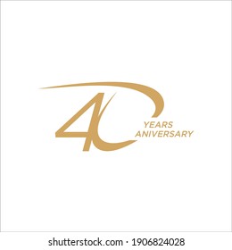40 Years Anniversary for Flyer, Banner, Greeting Cards, or Print. Vector Template Eps 10