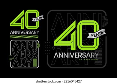 40 years anniversary font. for vector typography, automotive, merchandise, sport font, wedding, greeting card, and invitation