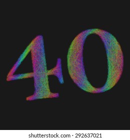 40 years anniversary - forty number font design