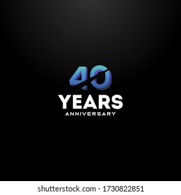 40 Years Anniversary Gradient Number Vector Design