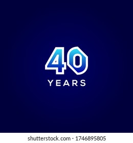 40 Years Anniversary Gradient Number Vector Design