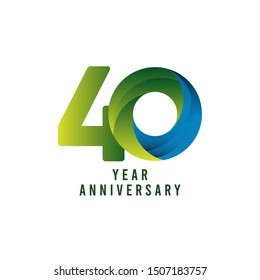 40 Years Anniversary. Gradient Vector Template Design Illustration