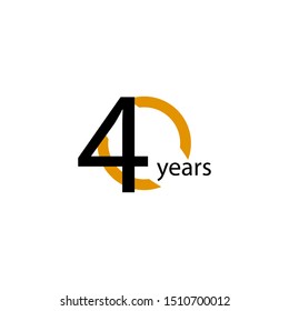 40 Years Anniversary Half Circle Vector Template Design Illustration