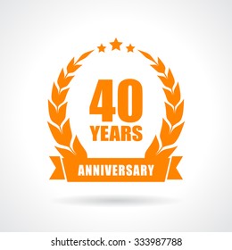 40 Years Anniversary Icon Isolated On White Background