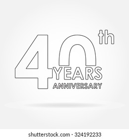 40 years anniversary icon or sign. Template for celebration and congratulation design. Vector illustration of 40th anniversary label.