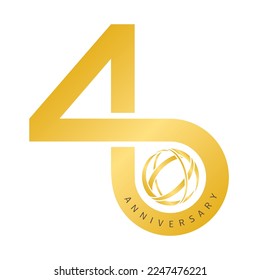 40 años infinito, concepto de diseño vector logo.