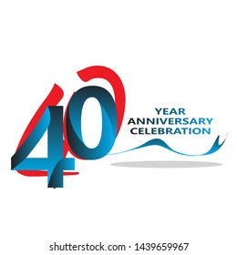 40 years anniversary linked logotype with red color isolated on white background for company celebration event