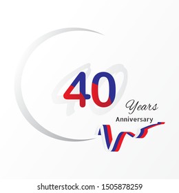 40 years anniversary linked logotype with red color isolated on white background for company celebration event