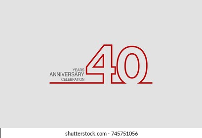 40 years anniversary linked logotype with red color isolated on white background for company celebration event