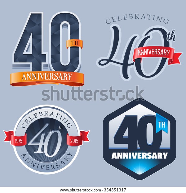 40 Years Anniversary Logo Stock Vector (Royalty Free) 354351317