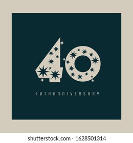 40 years of anniversary logo bold abstract letters