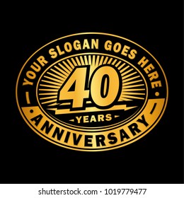 40 years anniversary. Anniversary logo design.