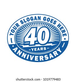 40 years anniversary. Anniversary logo design.