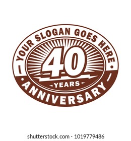 40 years anniversary. Anniversary logo design.