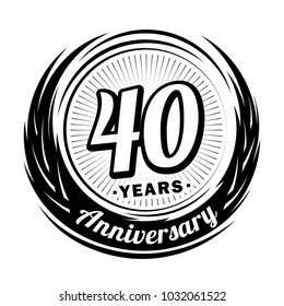 40 Years Anniversary Anniversary Logo Design Stock Vector (Royalty Free ...