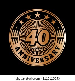 40 years anniversary. Anniversary logo design. Vector and illustration.