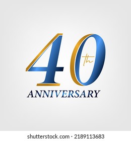 40 Years Anniversary Logo Design Blue Stock Vector (Royalty Free ...