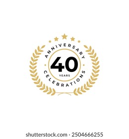 40 years Anniversary logo design concept. Birthday celebrations template.