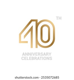 40 years anniversary logo design on white background for celebration event. 40th celebration emblem.