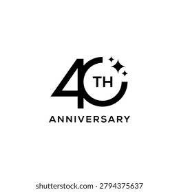 40 Years Anniversary logo design. 40 years celebrating birthday logo design