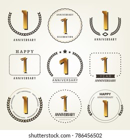 40 years anniversary logo set. Vector illustration.