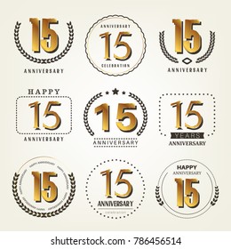 40 years anniversary logo set. Vector illustration.